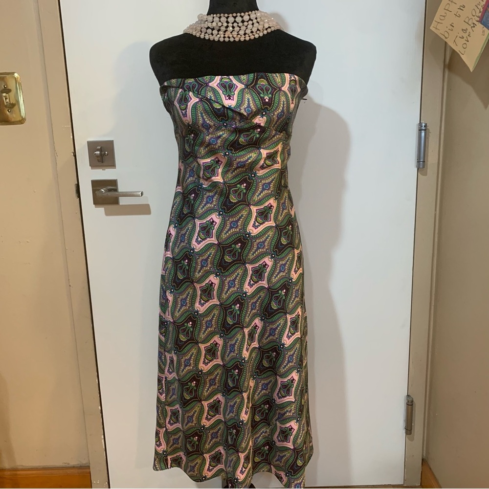 Laundry by Shelli Segal 100% Silk, Lined, Strapless Dress Women’s NWT Size 4